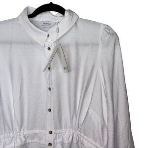 Seraphine Maternity Elina White Double Drawstring Shirt Dress - Size 10 - NWT